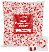 Traditional Peppermint Puffs - Holiday Party Favor and Stocking Stuffer, Bulk Wrapped Mints for Christmas Gifting