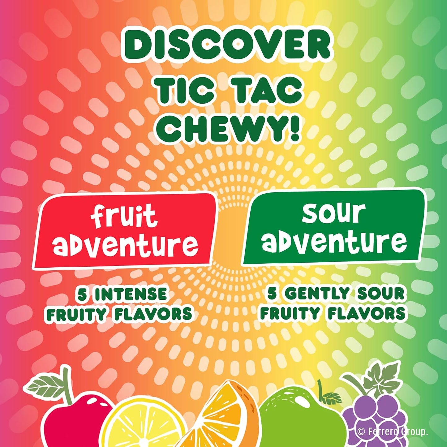 Tic Tac Chewy! Fruit Adventure Candy – Better-For-You Chewy Treat with Natural Fruit Flavors, 7 oz