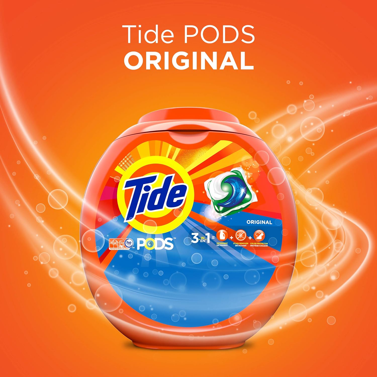 Tide PODS 3X Concentrated Detergent Pacs for High Volume Family Washers – No Mess No Guesswork Dosing