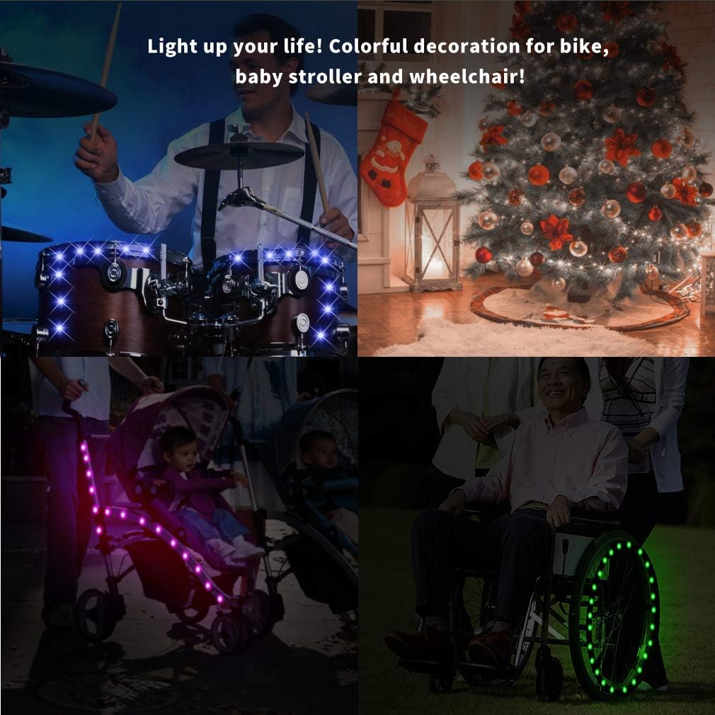 TINANA Kids Bike Wheel Light Set – No-Tools Installation for Bikes 16 Inches and Up