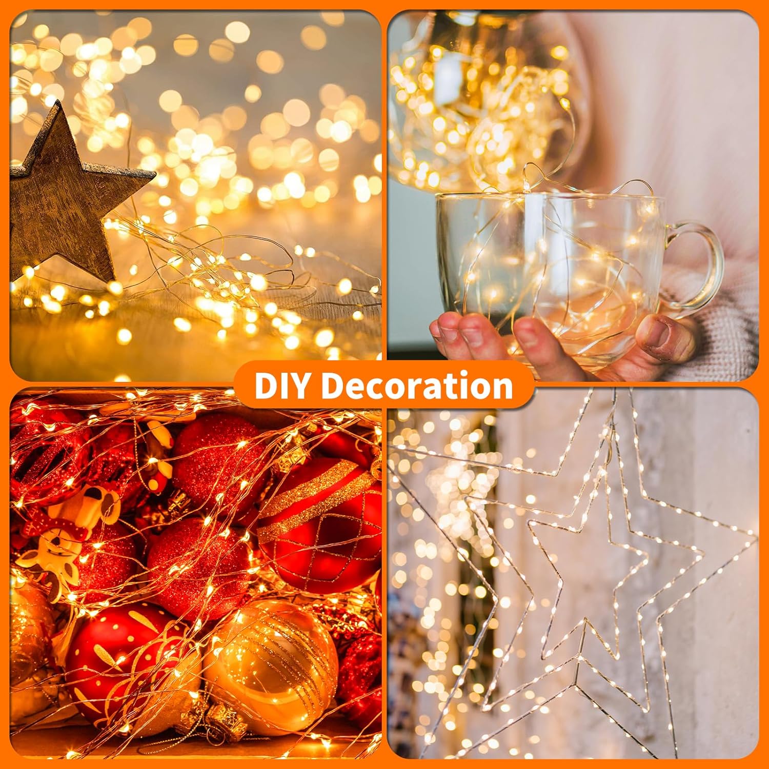 TingMiao Battery Operated Fairy Lights – Camping and Picnic Accent, Portable 7.2 ft Copper Wire String