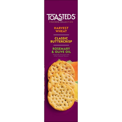 Toasteds Crackers Three-Flavor Box – Kid-Friendly Lunchbox Addition for School and Home, 12oz
