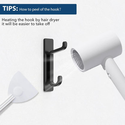 Towlz Decorative Wall Hooks as Birthday Gift for Her, Stylish Matte Black Adhesive Hooks With Premium Packaging