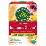 Traditional Medicinals Organic Immune Zoom Lemon Ginger Tea - Outdoor Patio Sipper for Crisp Evening Refreshment
