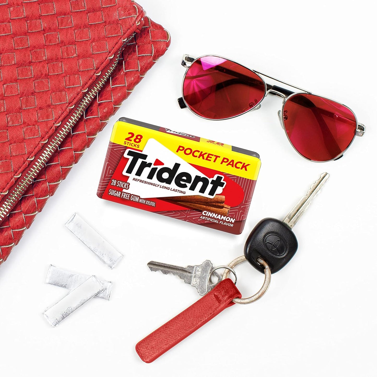Trident Spearmint Sugar-Free Chewing Gum – Daily Oral Care Ritual with Xylitol for Cavity Protection