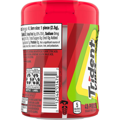 Trident Vibes SOUR PATCH KIDS Blue Raspberry Sugar-Free Chewing Gum – Road Trip and Car Cup Holder Travel Pack, 4 Bottles