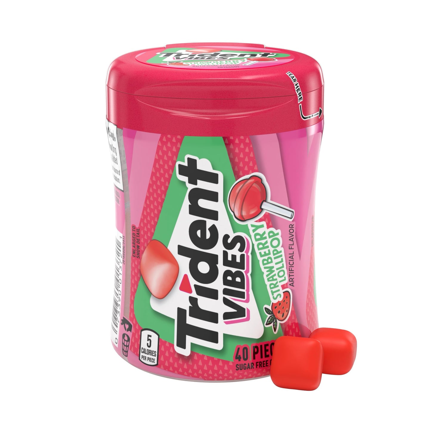 Trident Vibes SOUR PATCH KIDS Blue Raspberry Sugar-Free Gum – White Elephant and Gag Gift Favorite, 4 Bottles of 40 Pieces