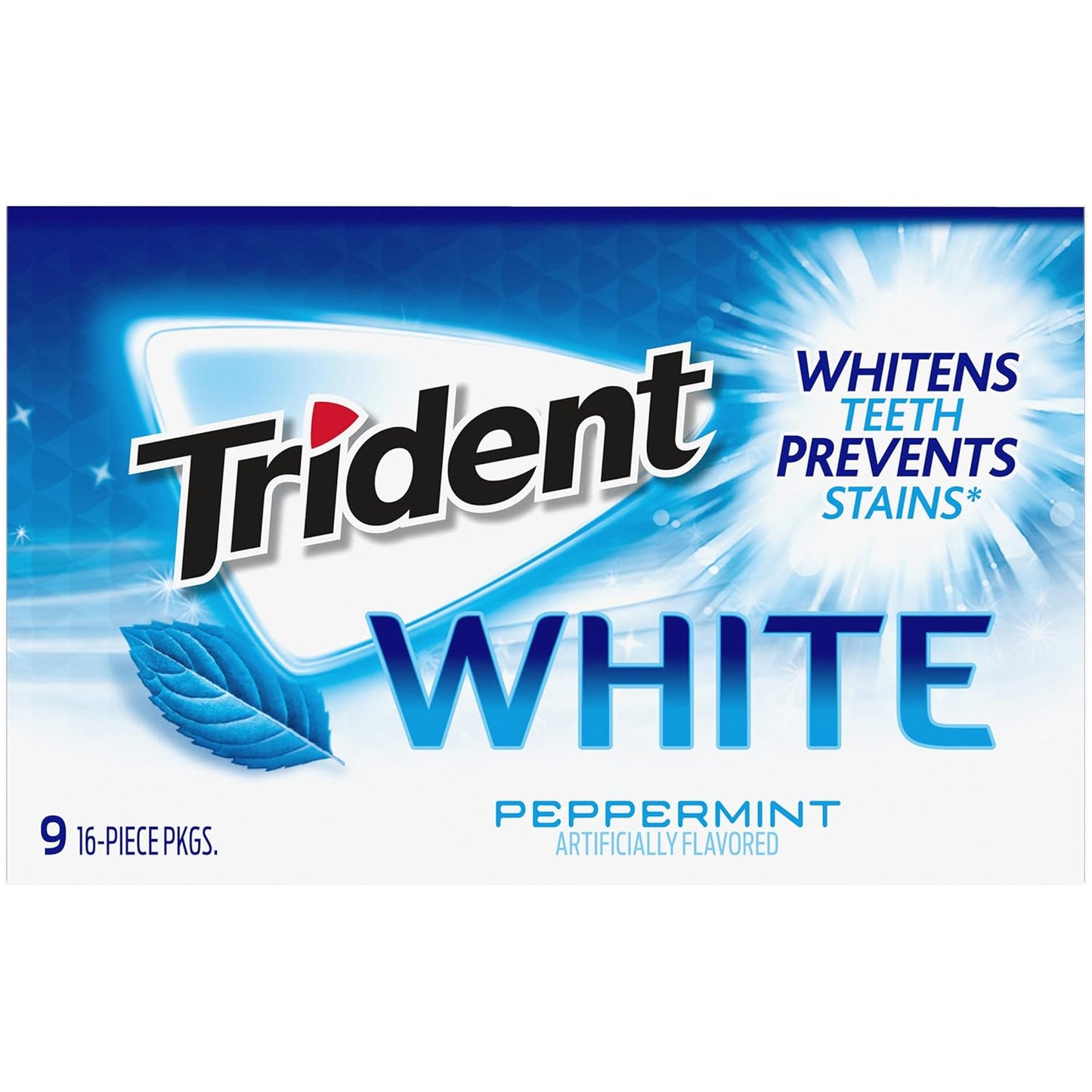 Trident White Chewing Gum – Mid-Task Breath Reset for Remote Workers and Commuters, 144 Total Pieces