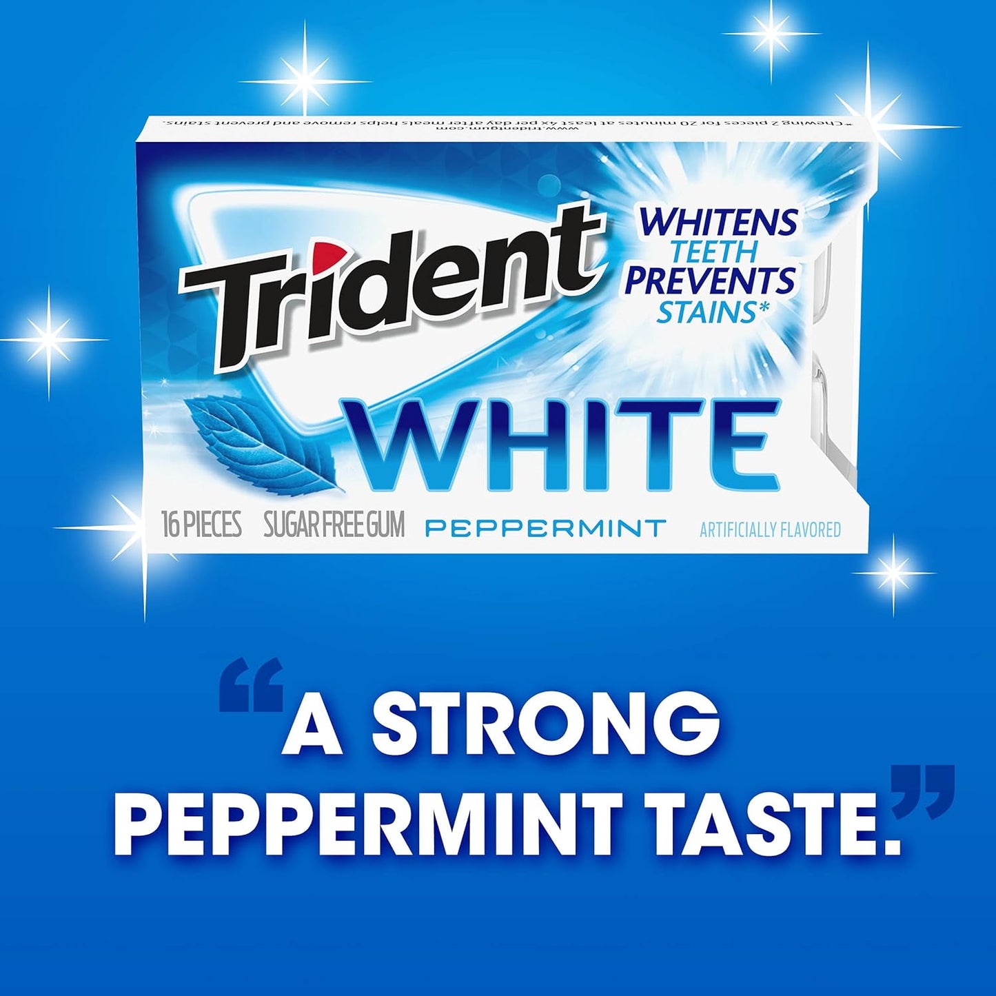 Trident White Chewing Gum – Mid-Task Breath Reset for Remote Workers and Commuters, 144 Total Pieces