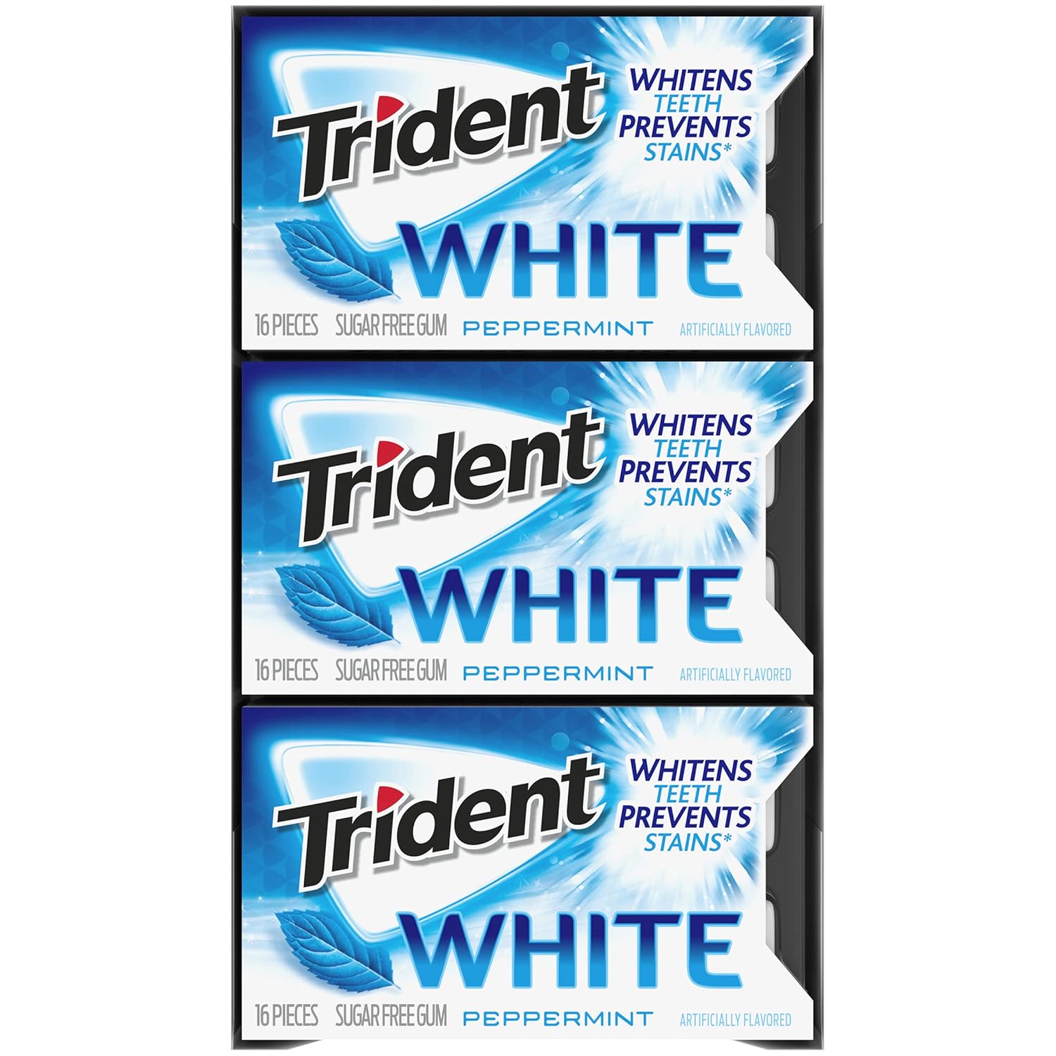 Trident White Chewing Gum – Mid-Task Breath Reset for Remote Workers and Commuters, 144 Total Pieces