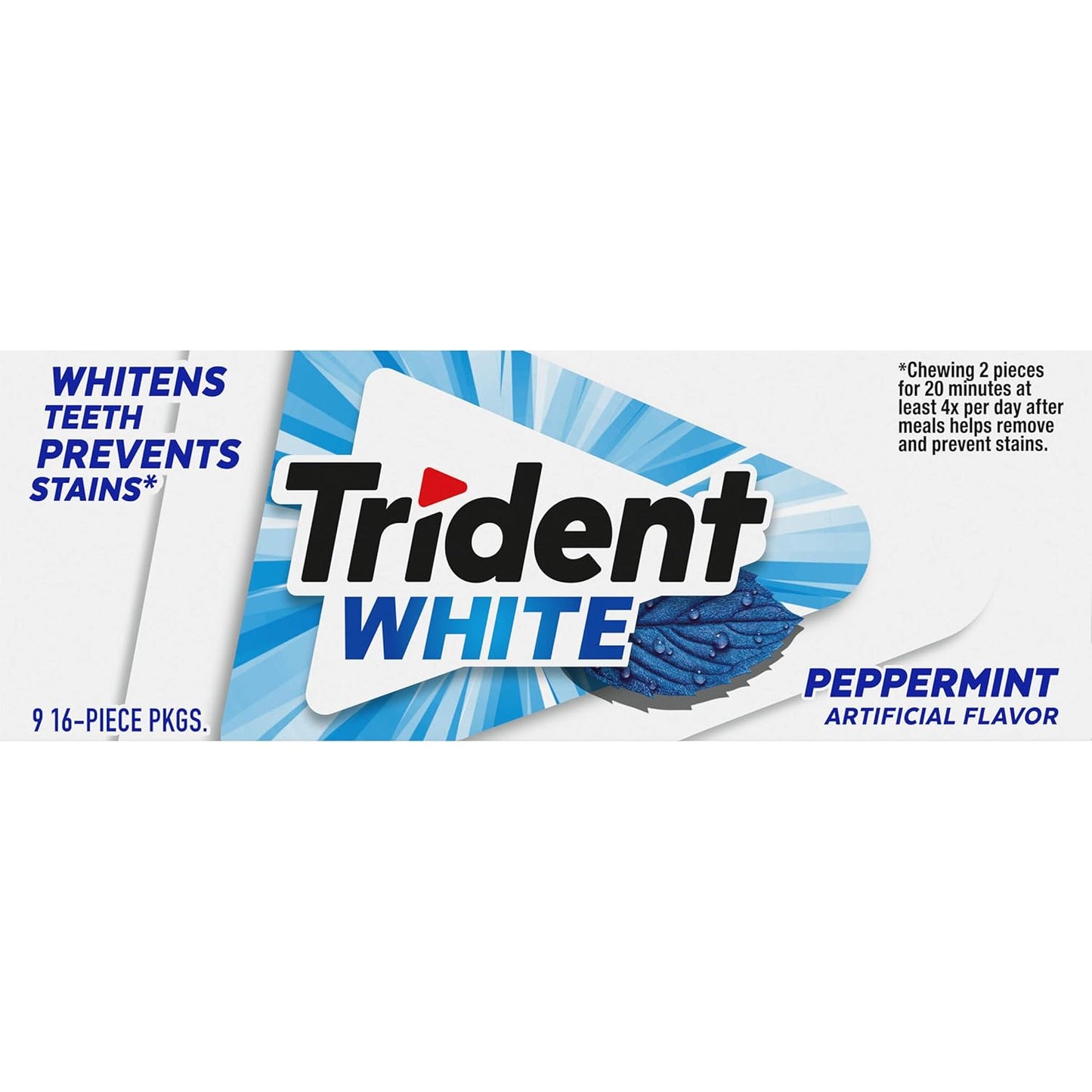Trident White Chewing Gum – Mid-Task Breath Reset for Remote Workers and Commuters, 144 Total Pieces