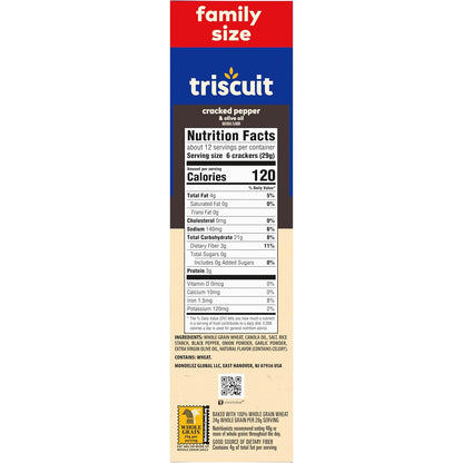 Triscuit Cracked Pepper & Olive Oil Crackers – Hearty Base for Build-Your-Own Mini Cracker Sandwiches