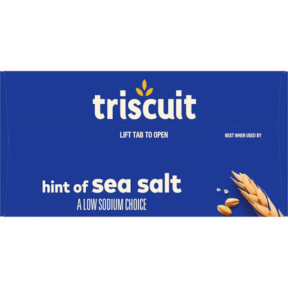Triscuit Hint of Sea Salt Whole Grain Crackers – Durable Woven Cracker for Backyard Gatherings and Outdoor Charcuterie