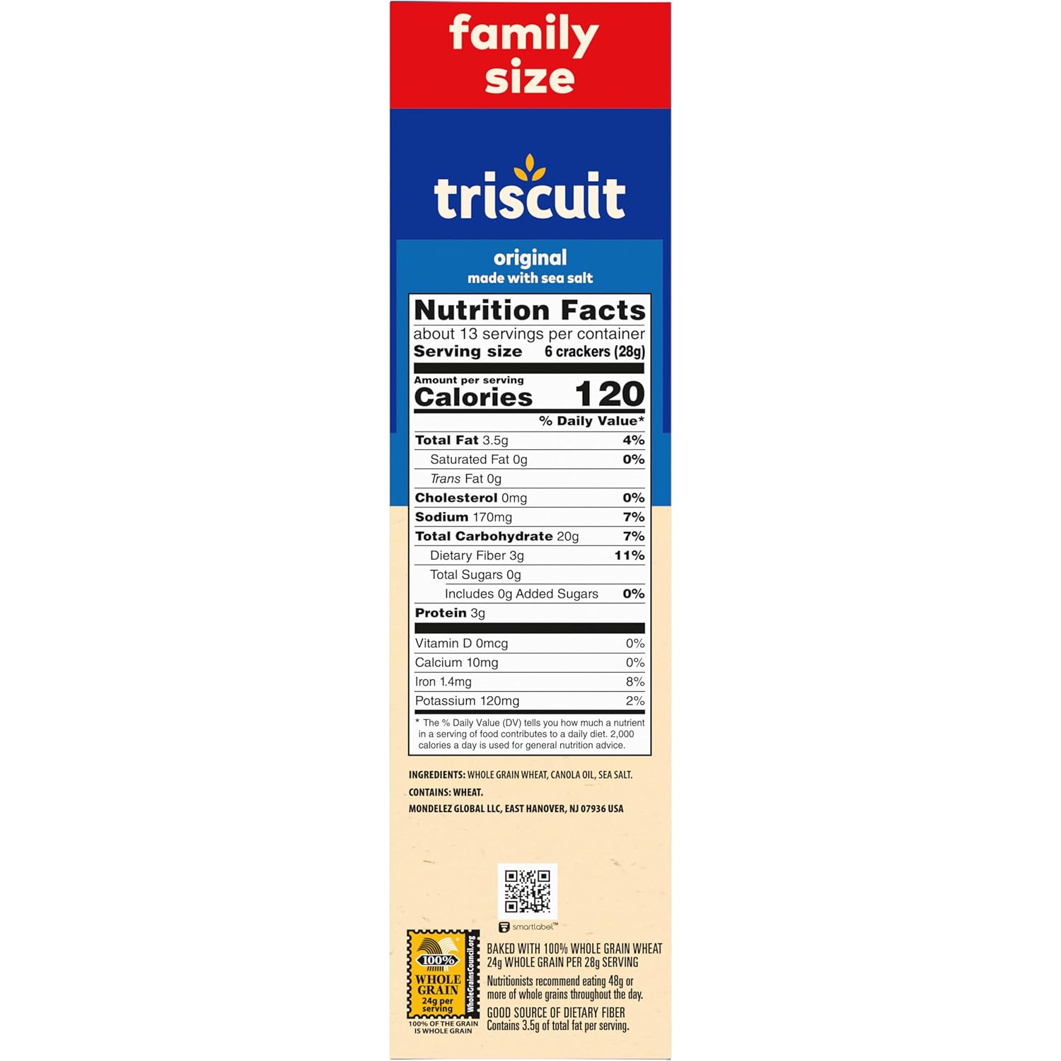 Triscuit Original Whole Grain Wheat Crackers – Family Pack Woven Crackers for Kids Lunch and After School, 12.5 oz