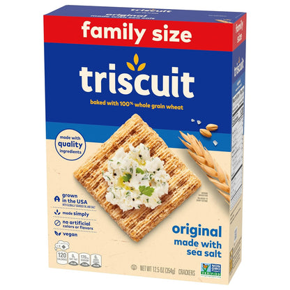 Triscuit Original Whole Grain Wheat Crackers – Family Pack Woven Crackers for Kids Lunch and After School, 12.5 oz