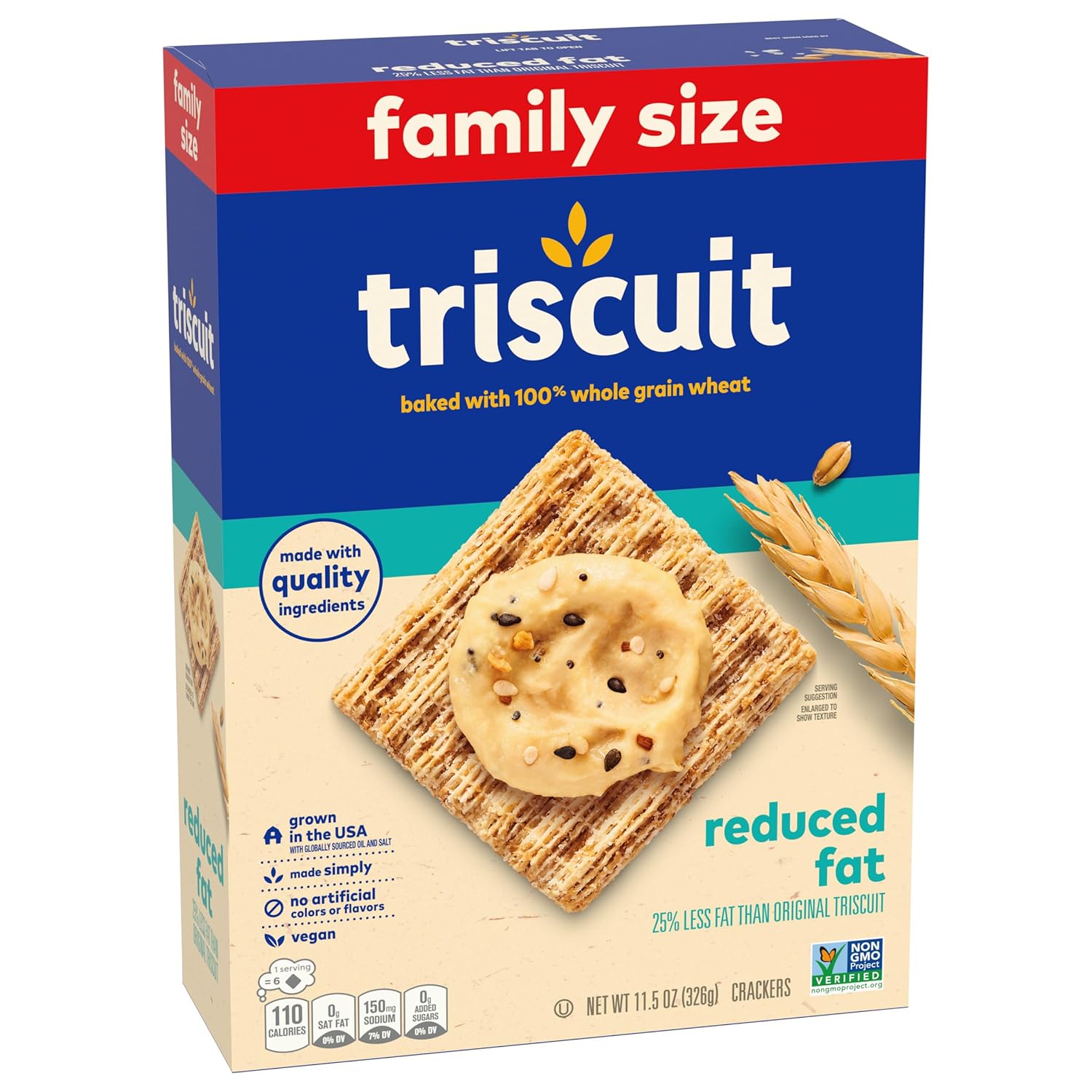 Triscuit Reduced Fat Crackers – Kosher Certified Lunch Bag Side for School and Work