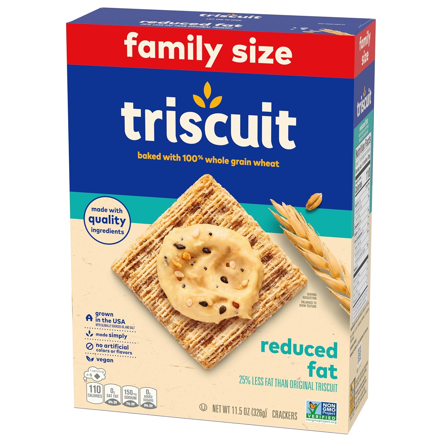 Triscuit Reduced Fat Crackers – Kosher Certified Lunch Bag Side for School and Work