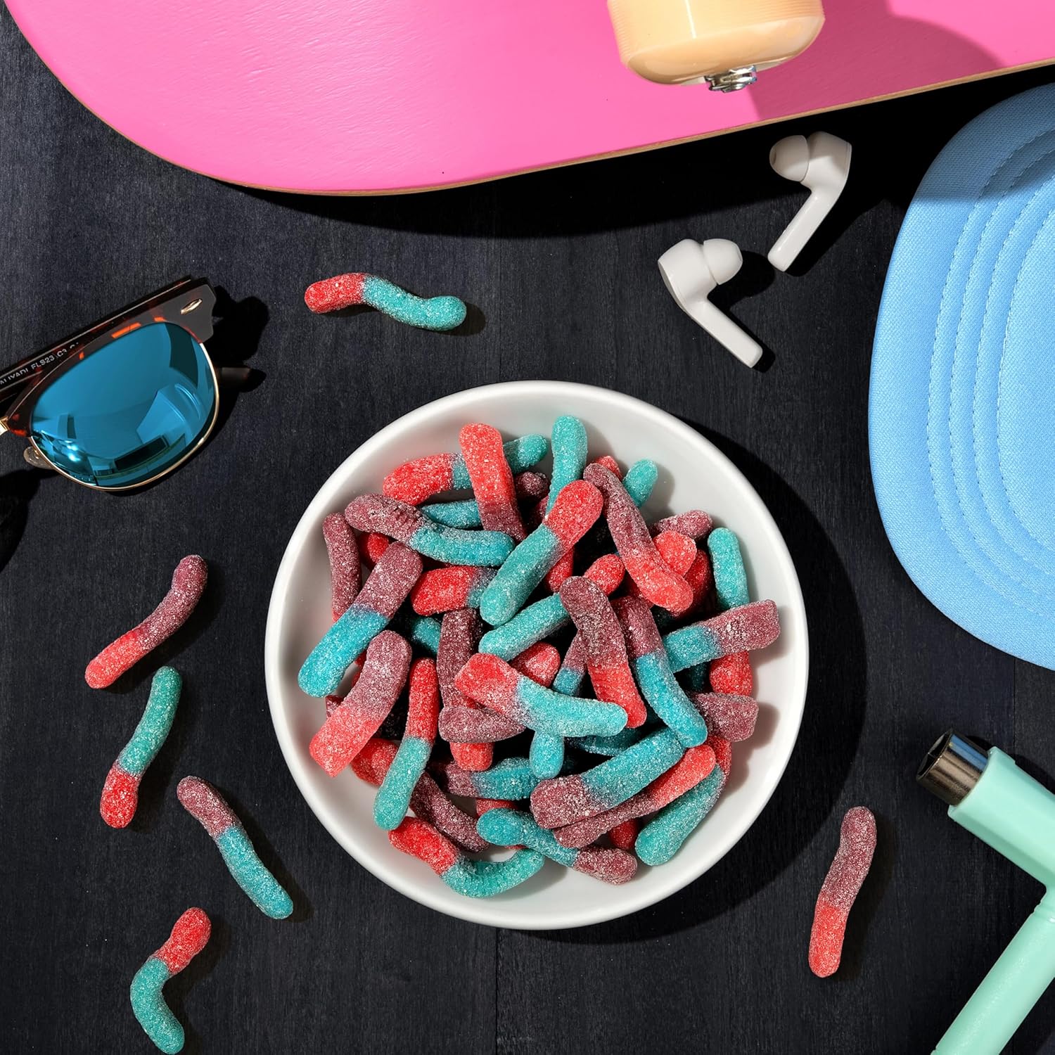Trolli Sour Brite Crawlers Very Berry Gummy Worms – Road Trip Snack Gift for Teens Heading Back to School