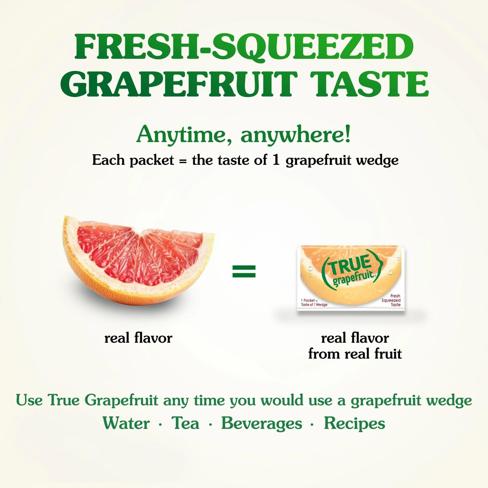 True Citrus Grapefruit Sachet Packets – Simple Three Ingredient Hydration for the Uncluttered Kitchen, 32 Count
