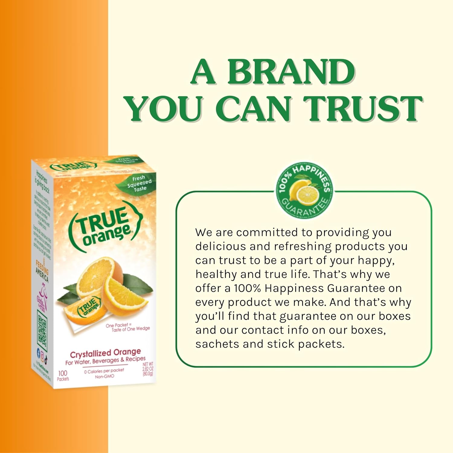 TRUE ORANGE Water Enhancer – Quick-Dissolve Flavoring for Sparkling Water and Iced Tea at Work