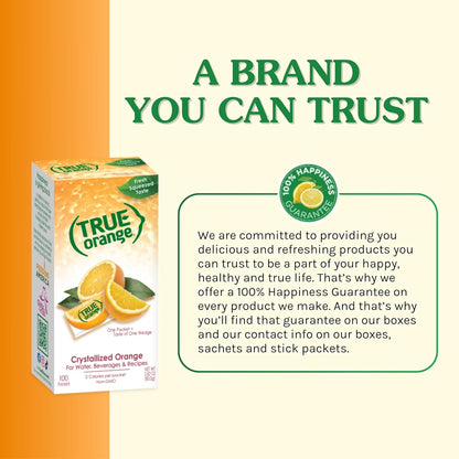 TRUE ORANGE Water Enhancer – Quick-Dissolve Flavoring for Sparkling Water and Iced Tea at Work