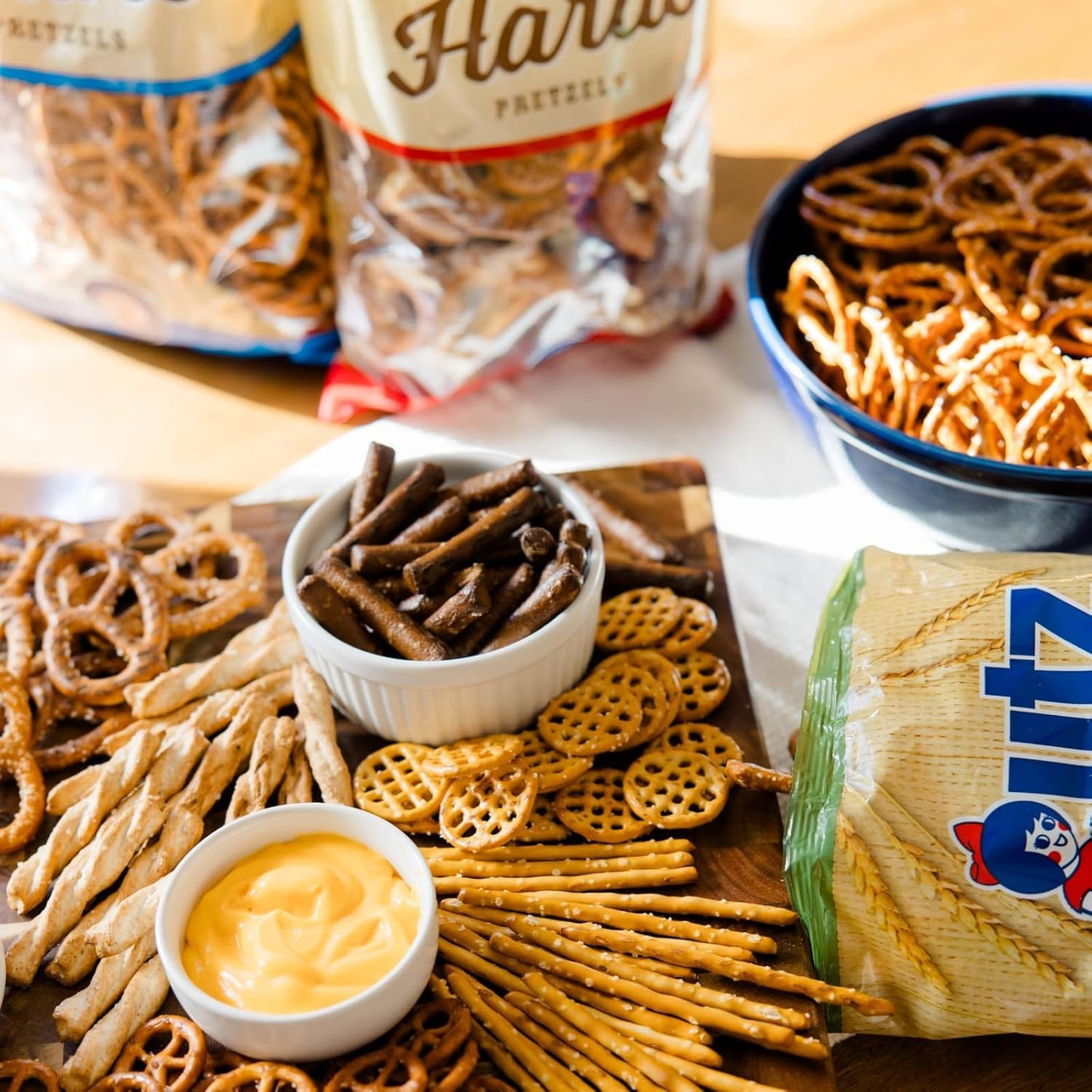 Utz Hard Sourdough Pretzel Nuggets 52 oz Barrel – Portable Crunchy Snack for Tailgating, Beach Days, and Backyard BBQs