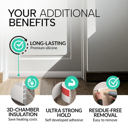 Vellure® Door Seal Strip Bottom of Door – Uncluttered Home Energy Saver, Fills Gaps Up to 1.5 Inches