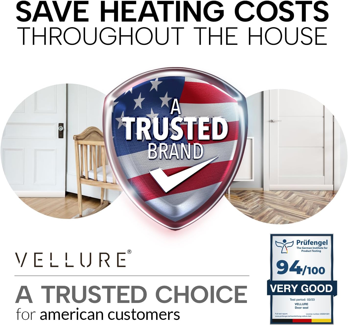 Vellure® Door Seal Strip Bottom of Door – Uncluttered Home Energy Saver, Fills Gaps Up to 1.5 Inches