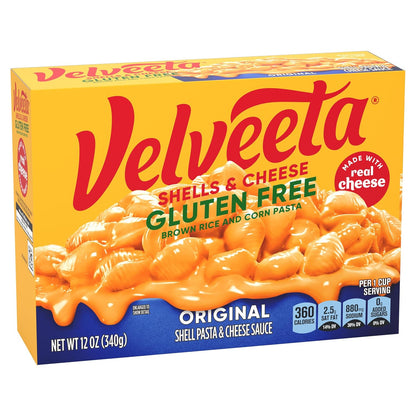 Velveeta Gluten Free Shells & Cheese, Mindful Eating Side for Gluten Free Lifestyle, 12 oz Box