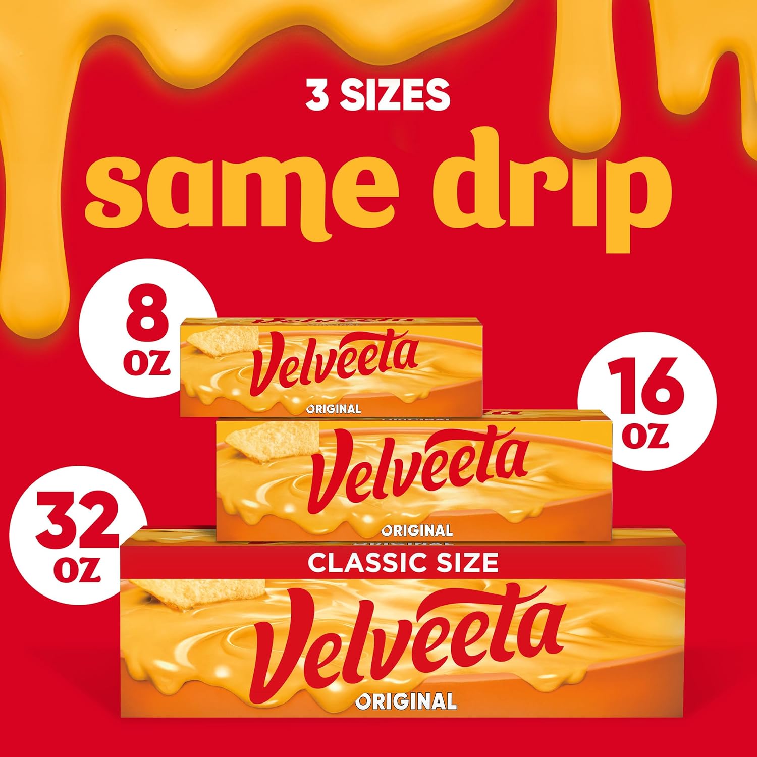 Velveeta Original Cheese Block – Easy Cheese Sauce for Meal Prep and Efficient Cooking, 1 lb