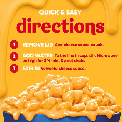 Velveeta Shells & Cheese Original Microwaveable Cup – No-Cleanup Cubicle Lunch for Busy Workdays, 8 ct Box