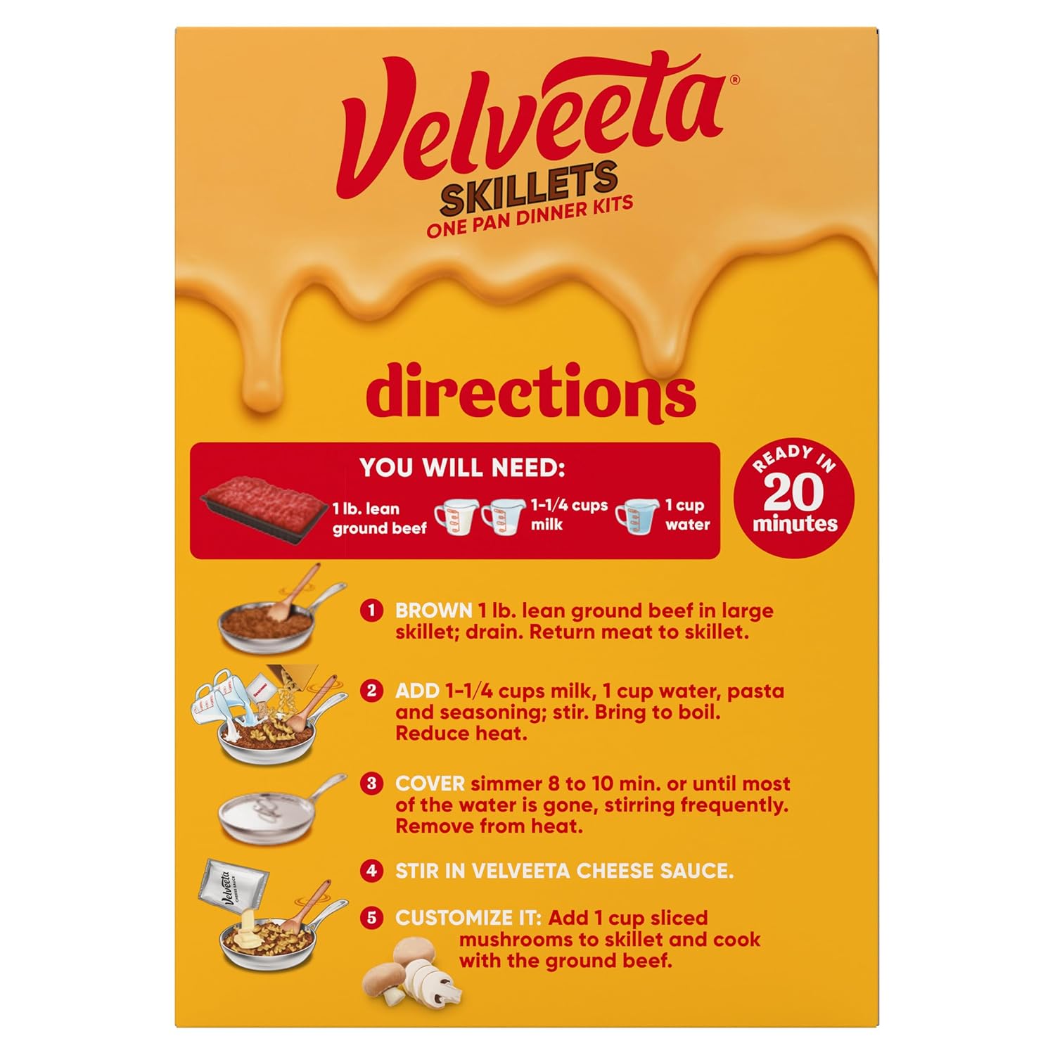 Velveeta Skillets One-Pan Skillet – Fast Cheesy Dinner for College Dorms and First Apartments
