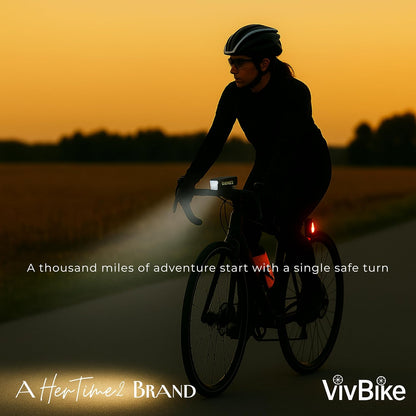VivBike USB Bike Headlight and Tail Light – Useful Gift for Weekend Riders and Campus Bikers