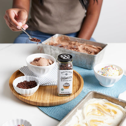 Watkins Chocolate Jimmies Sprinkles – Real Cocoa Flavor for Clean Ingredient Desserts