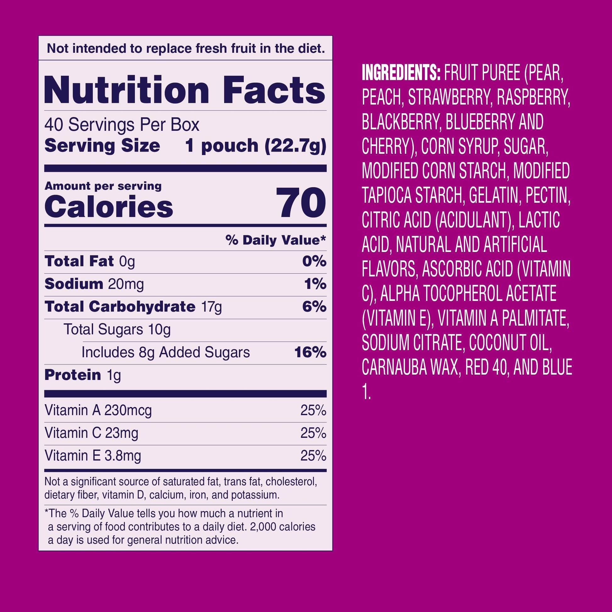 Welch's Fruit Snacks Strawberry – Wholesome Purse and Baby Bag Snack for On-the-Go Portion Control, 40 Pack of 0.8 oz Bags