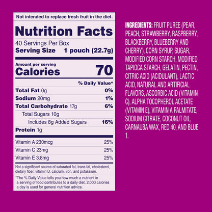 Welch's Fruit Snacks Strawberry – Wholesome Purse and Baby Bag Snack for On-the-Go Portion Control, 40 Pack of 0.8 oz Bags