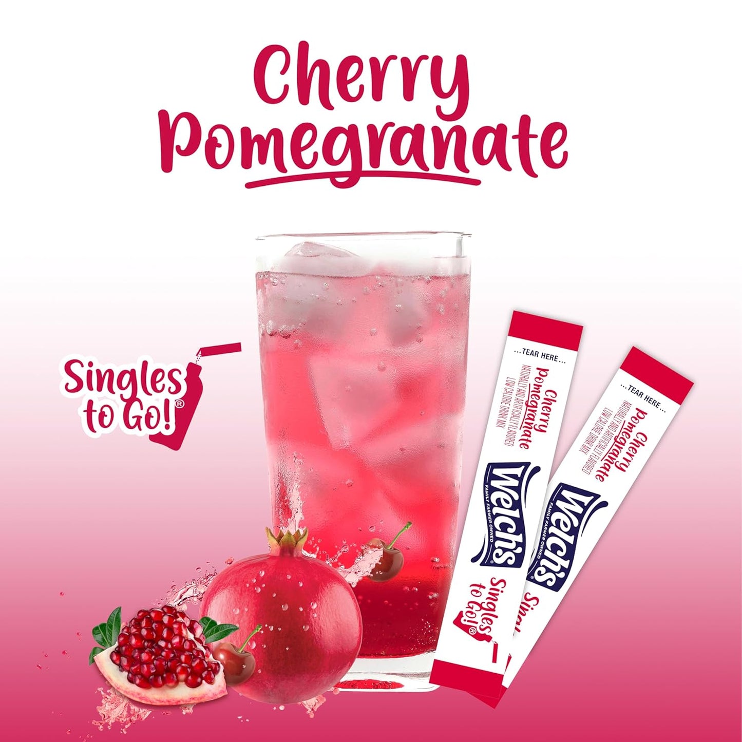 Welch's Singles To Go Powdered Water Mix - Travel Friendly Stick Packs for Collapsible Bottles and Workout Studios
