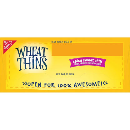 Wheat Thins Spicy Sweet Chili Crackers – Shareable Snack Pack for Patio Parties, Picnic Baskets, and Park Hangouts, 8.5 oz