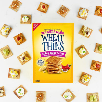 Wheat Thins Spicy Sweet Chili Crackers – Shareable Snack Pack for Patio Parties, Picnic Baskets, and Park Hangouts, 8.5 oz