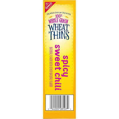 Wheat Thins Spicy Sweet Chili Crackers – Shareable Snack Pack for Patio Parties, Picnic Baskets, and Park Hangouts, 8.5 oz