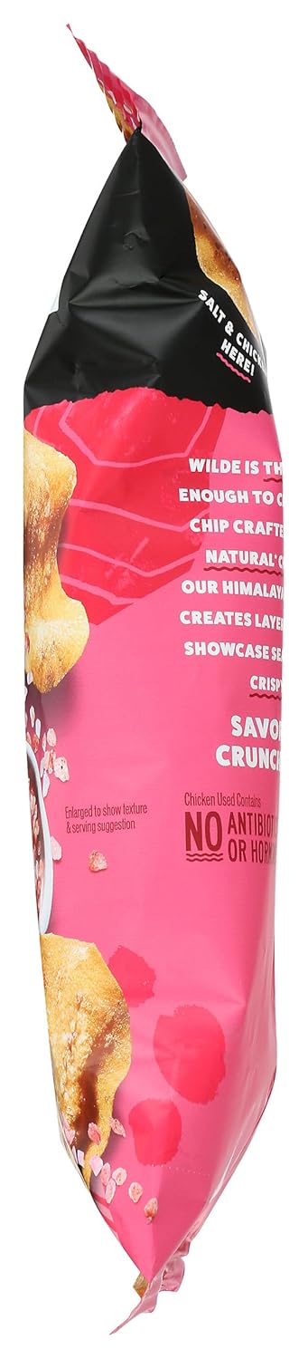 WILDE BRANDS Himalayan Pink Salt Chicken Chips – On-the-Go Protein Chip for Picnics and Open-Air Dining, 2.25 oz