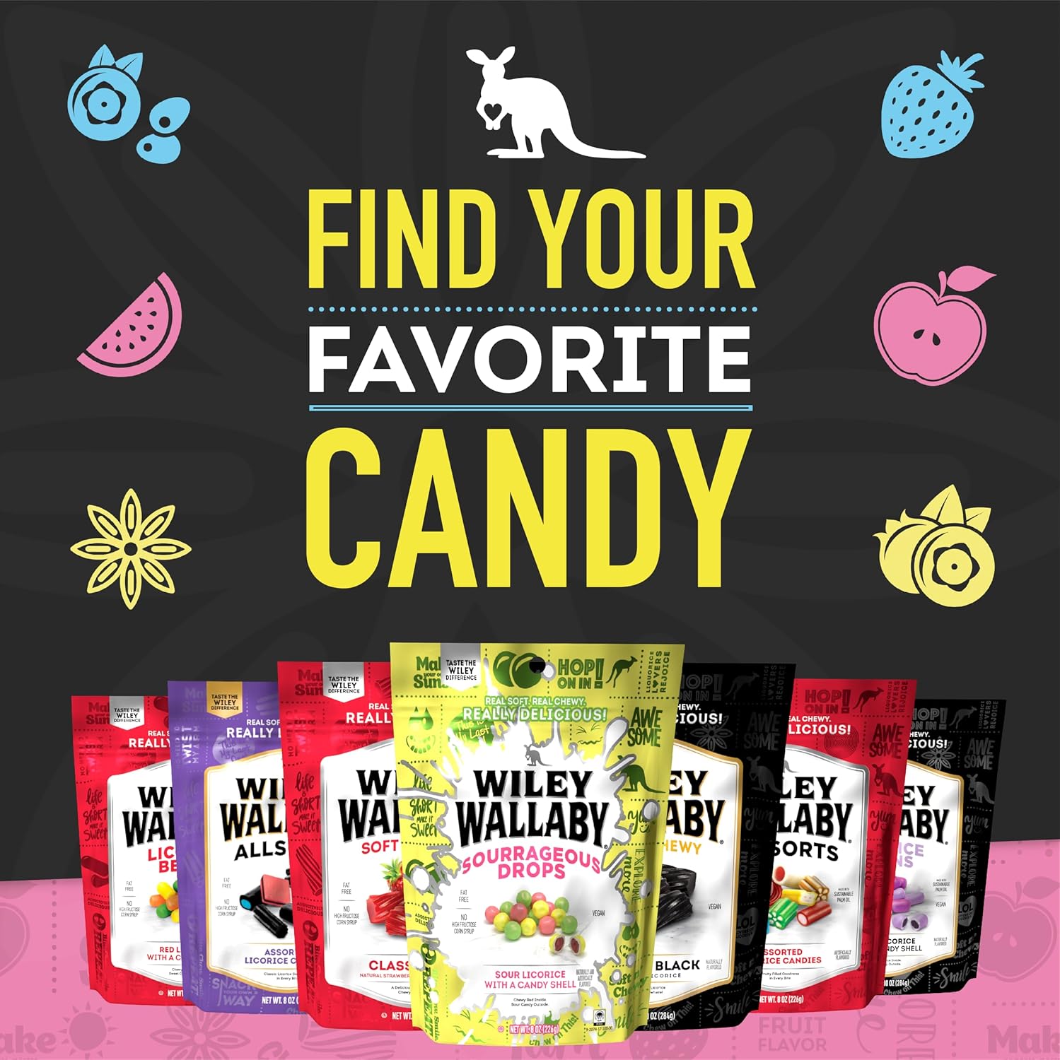 Wiley Wallaby Allsorts Gourmet Licorice – Shareable Pantry Candy for Movie Nights, Sleepovers, and Birthday Party Favors