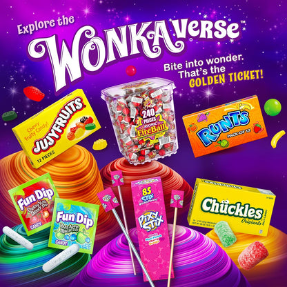 Wonka Jujyfruits Novelty Shaped Gummy Candy, 12oz Assorted Get Well Soon and Thank You Gift Bag for Friends