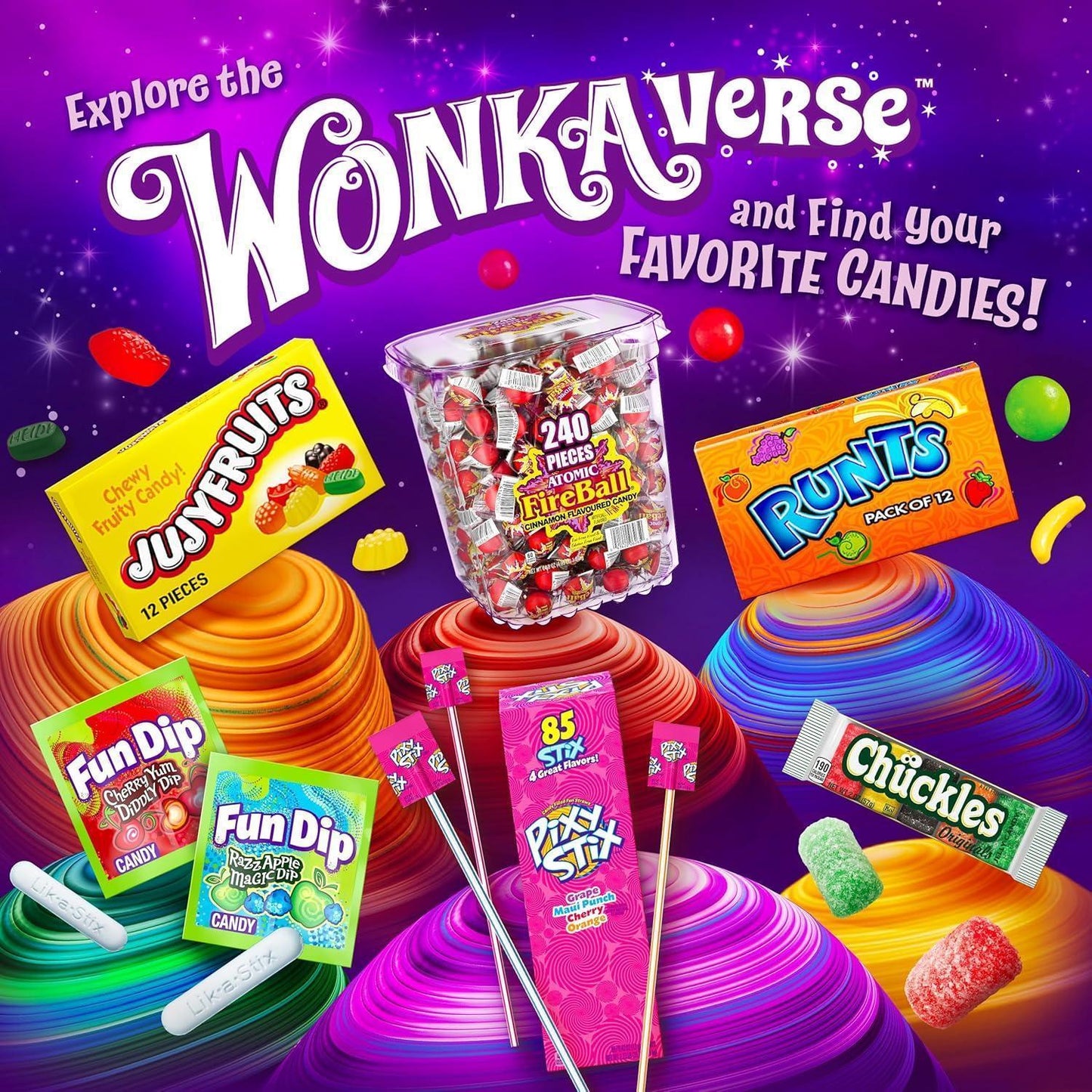 Wonka Spree Original Hard Candy – Hike and Trail Candy, 12 oz Resealable Bag for On-the-Go