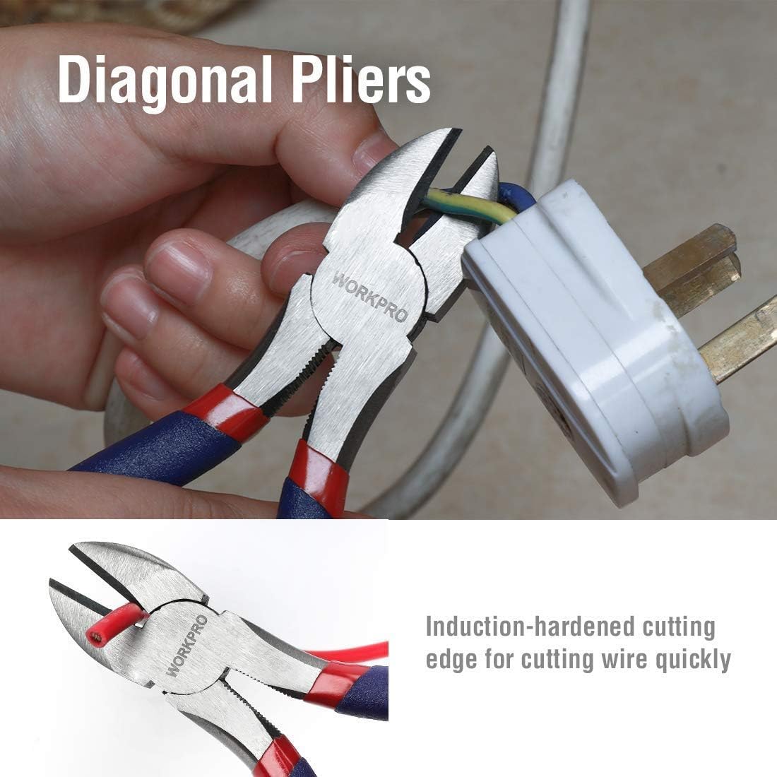 WORKPRO Polished Carbon Steel Pliers Set – Rust-Resistant Tools for Damp Garage and Basement Storage