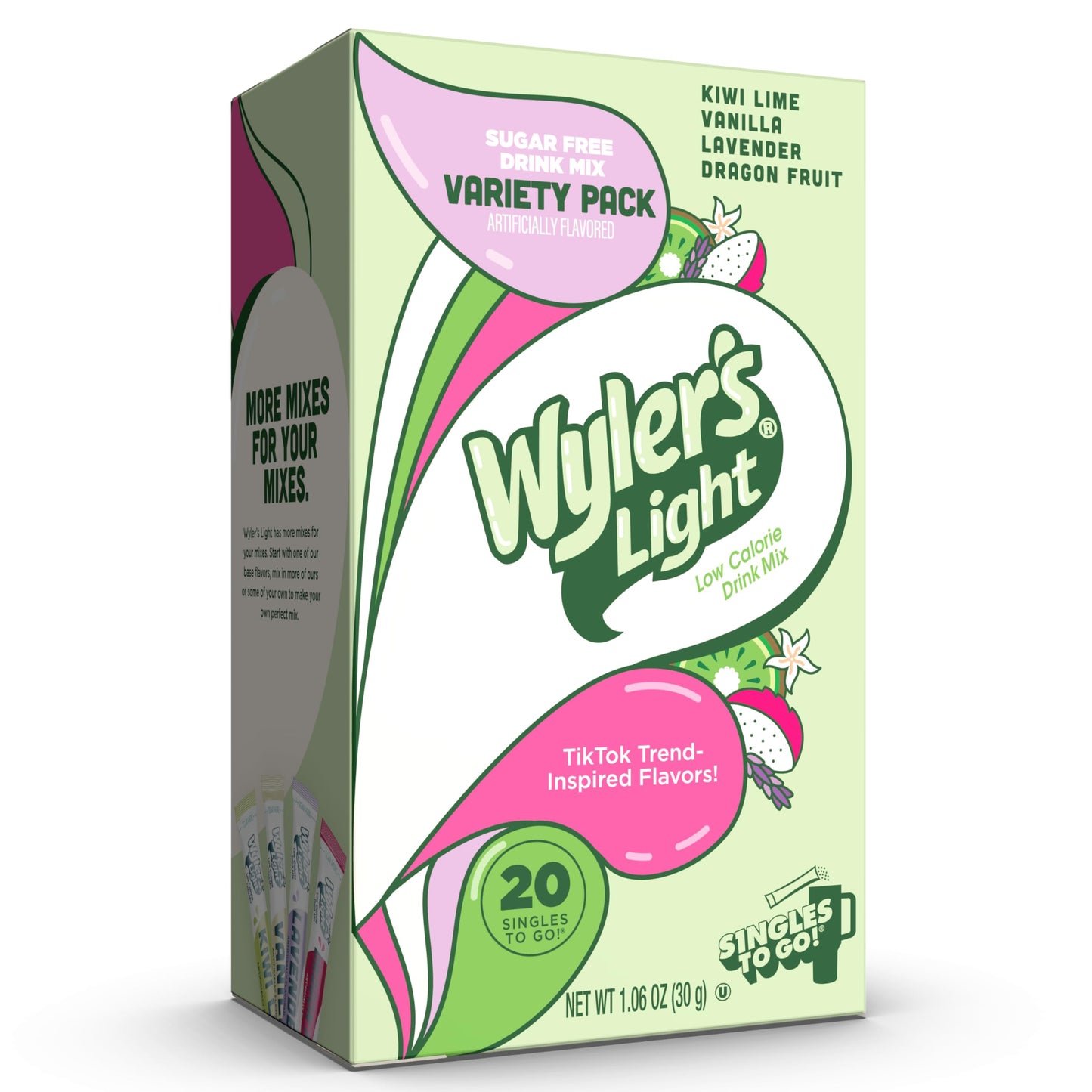 Wyler's Watertok Fun Flavors – Quick Hydration Packets to Drink More Water During the Workday, 20 Singles
