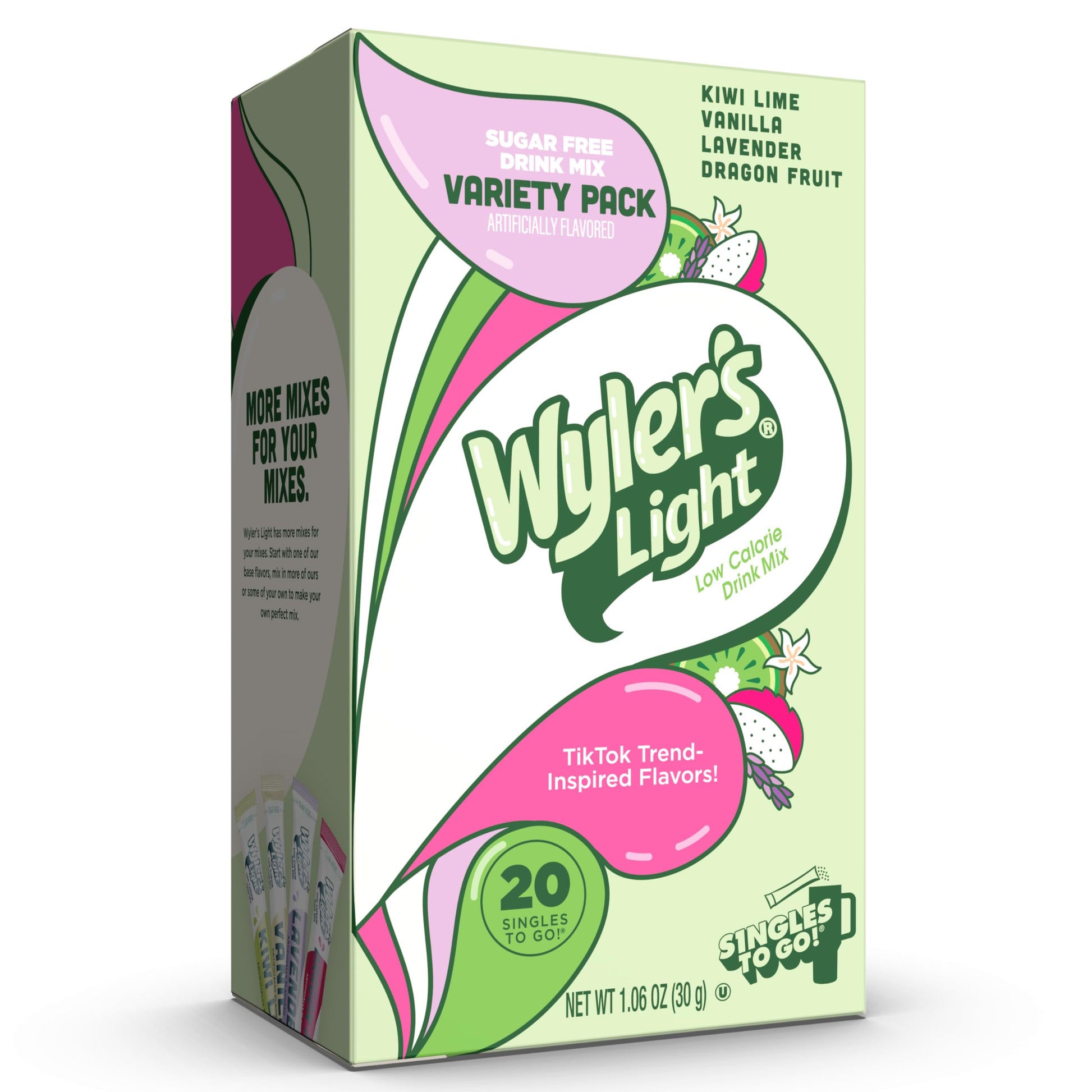 Wyler's Watertok Fun Flavors – Quick Hydration Packets to Drink More Water During the Workday, 20 Singles