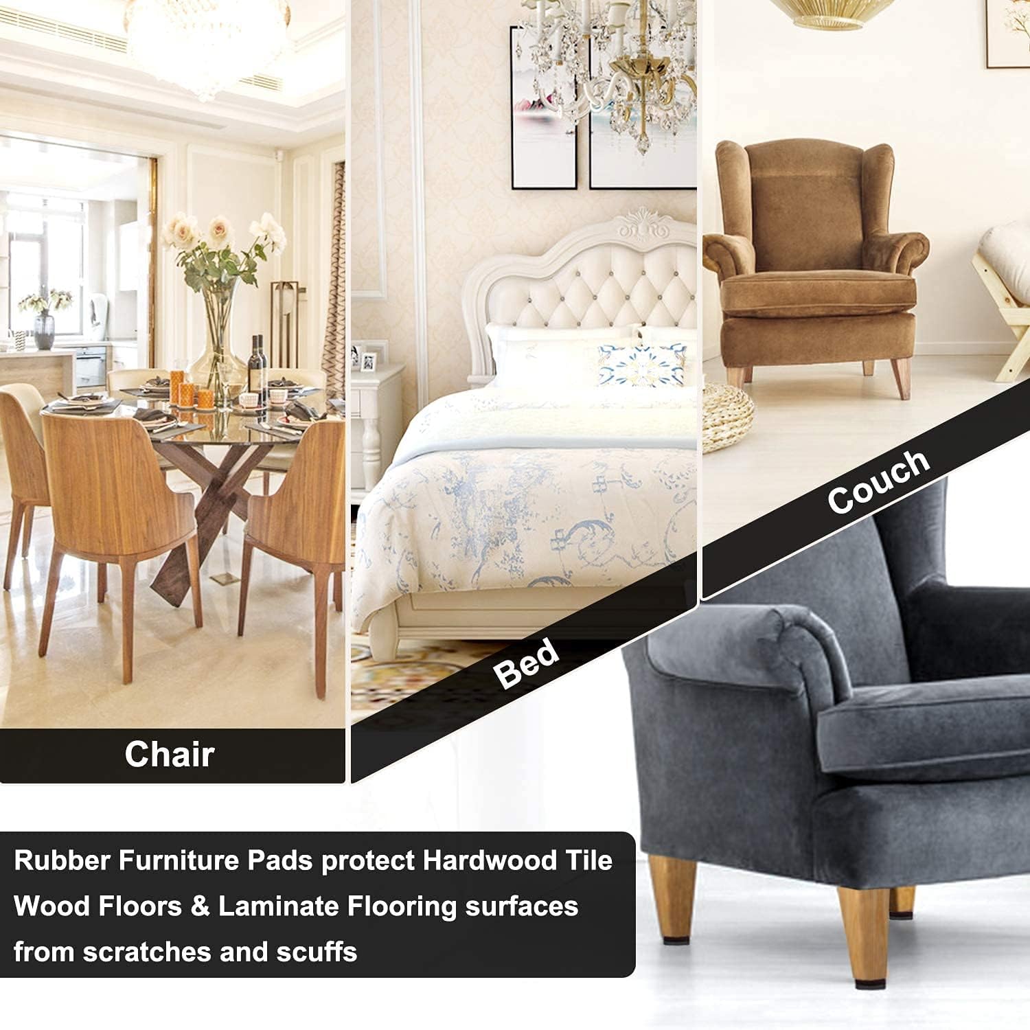 Yelanon Felt and Rubber Furniture Pads – Secure Floor Protectors That Stop Heavy Furniture From Shifting