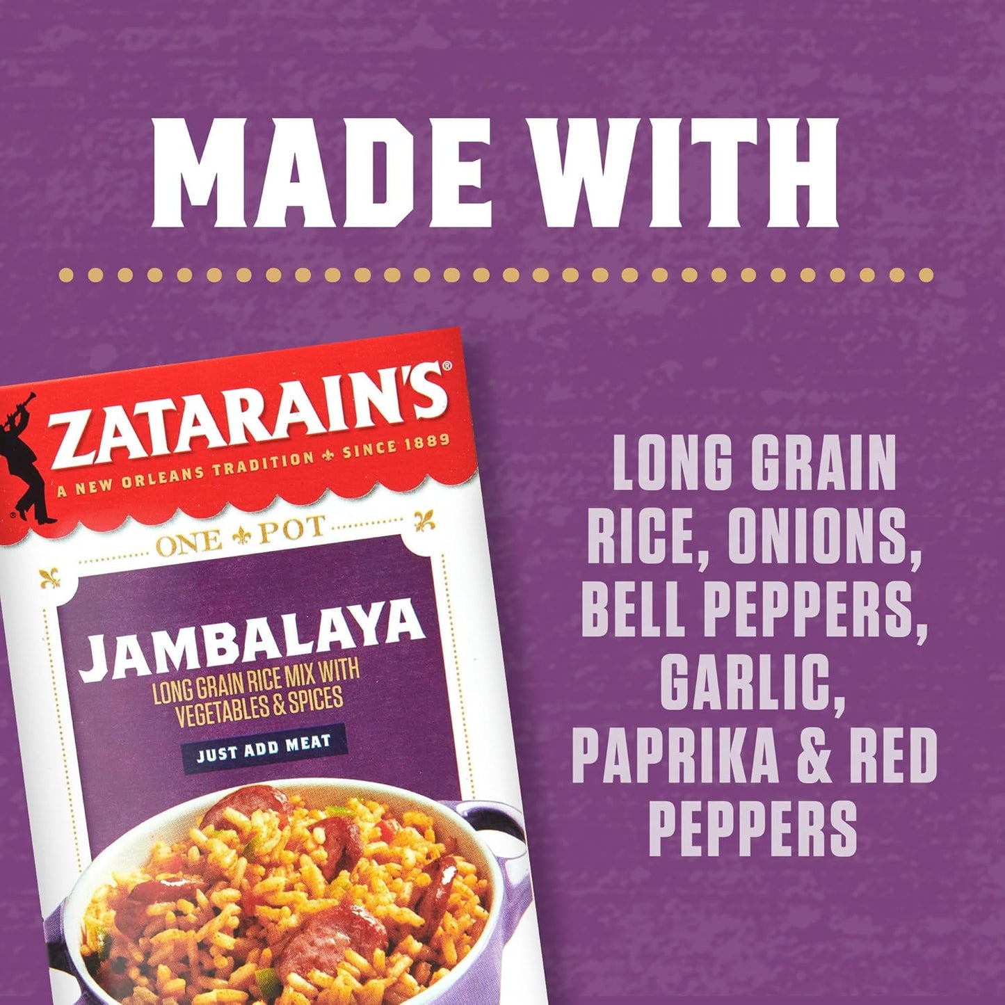 Zatarain's Jambalaya Rice Mix – Easy Weeknight Meal Base for Small Space Apartment Kitchens