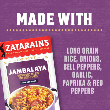 Zatarain's Jambalaya Rice Mix – Easy Weeknight Meal Base for Small Space Apartment Kitchens